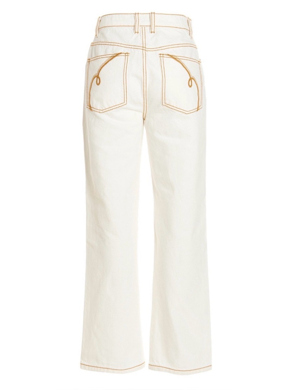 NWT Tory Burch Cream Contrast Stitch Straight Leg 🤍✨ $348 Chic Coastal Cowgirl